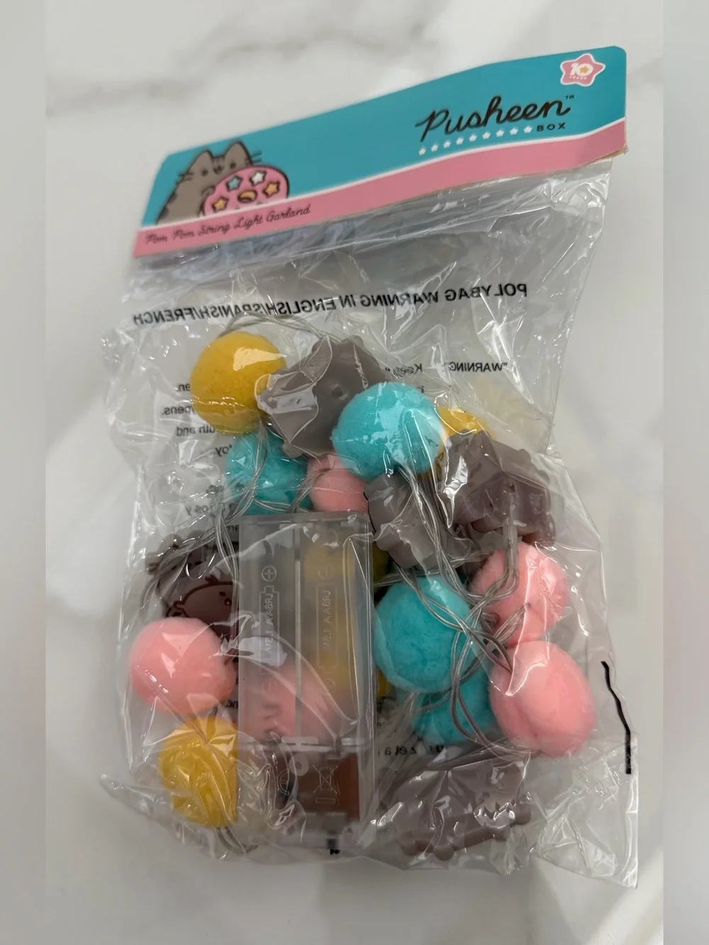 Pusheen Pom Pom String Light Garland - Pusheen Box Exclusive Winter 2020 - NWT